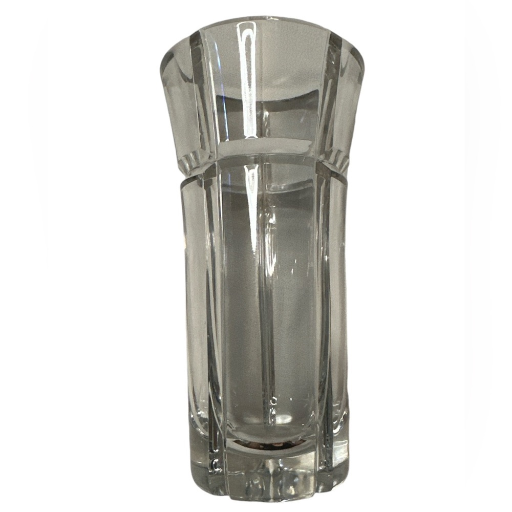 Mikasa Crystal Aurora Pattern 7” Heavy Vase